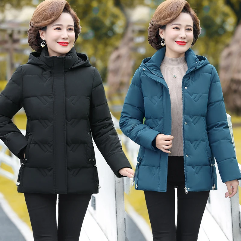 Middle-Aged Elderly Short Fashion Padded Coat Women's Down Padded Jacket Padded Jacket Mother's Thick Winter New Coat