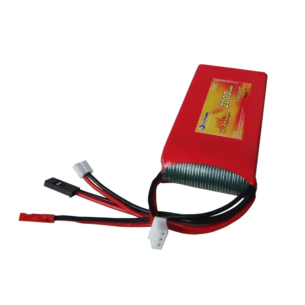 Flytown Nano-tech 2000 мАч 2S1P 6 В 20 ~ 40C LiFePo4 Аккумулятор для передатчика TX Pack Разъемы Futaba JST