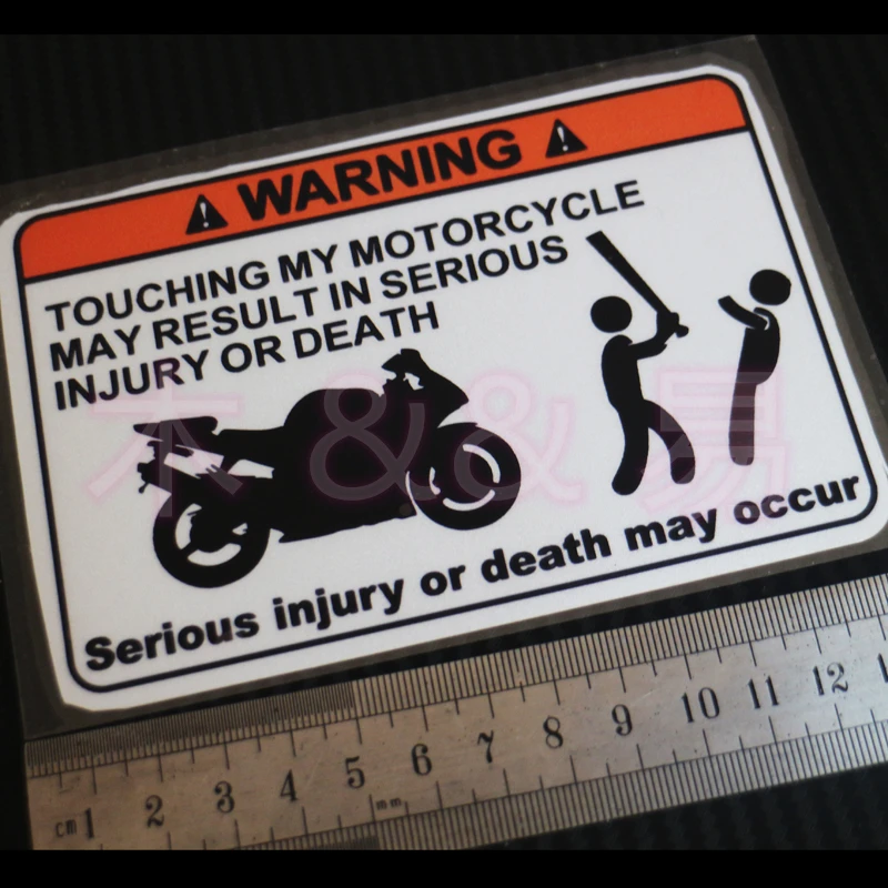 

Interesting Retro Moto Car Styling Decals DONT TOUCH MY Motorcycle Warning Reflective Waterproof Fine Occlusion Scratch Stickers