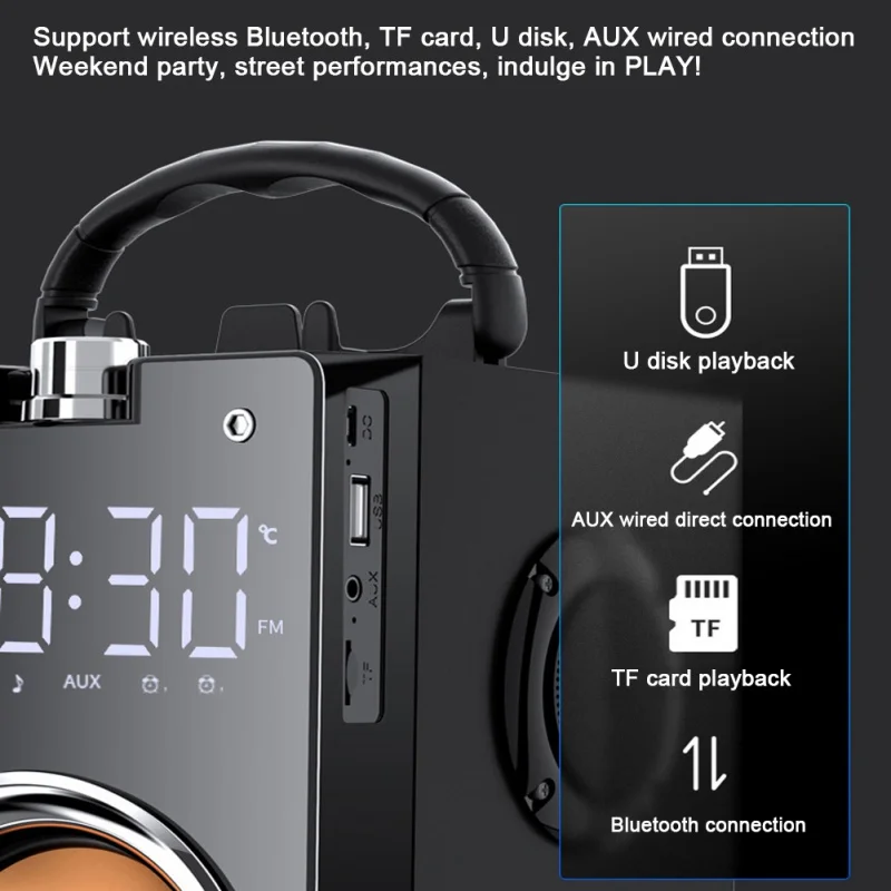 

Bluetooth-колонки с отличными басами, Портативная колонка, мощный 3D стерео сабвуфер, музыкальный центр с поддержкой AUX TF FM-радио