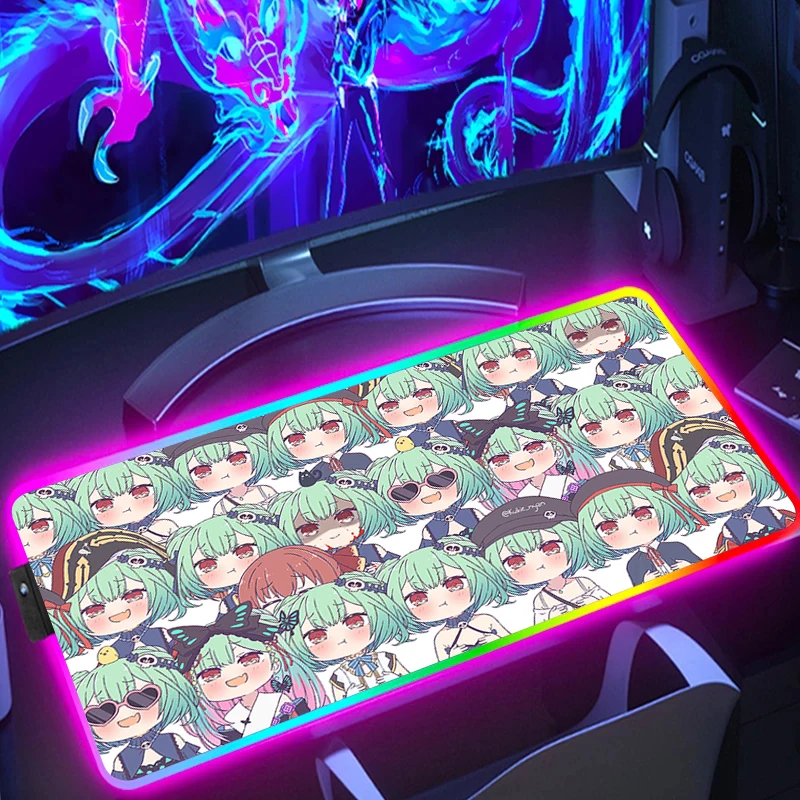 

Hololive Mousepad Rgb Xxl Gaming Mouse Pad Extended Kawaii Desk Protector Keyboard Cute Anime Large Mat Backlight Pc Accessories