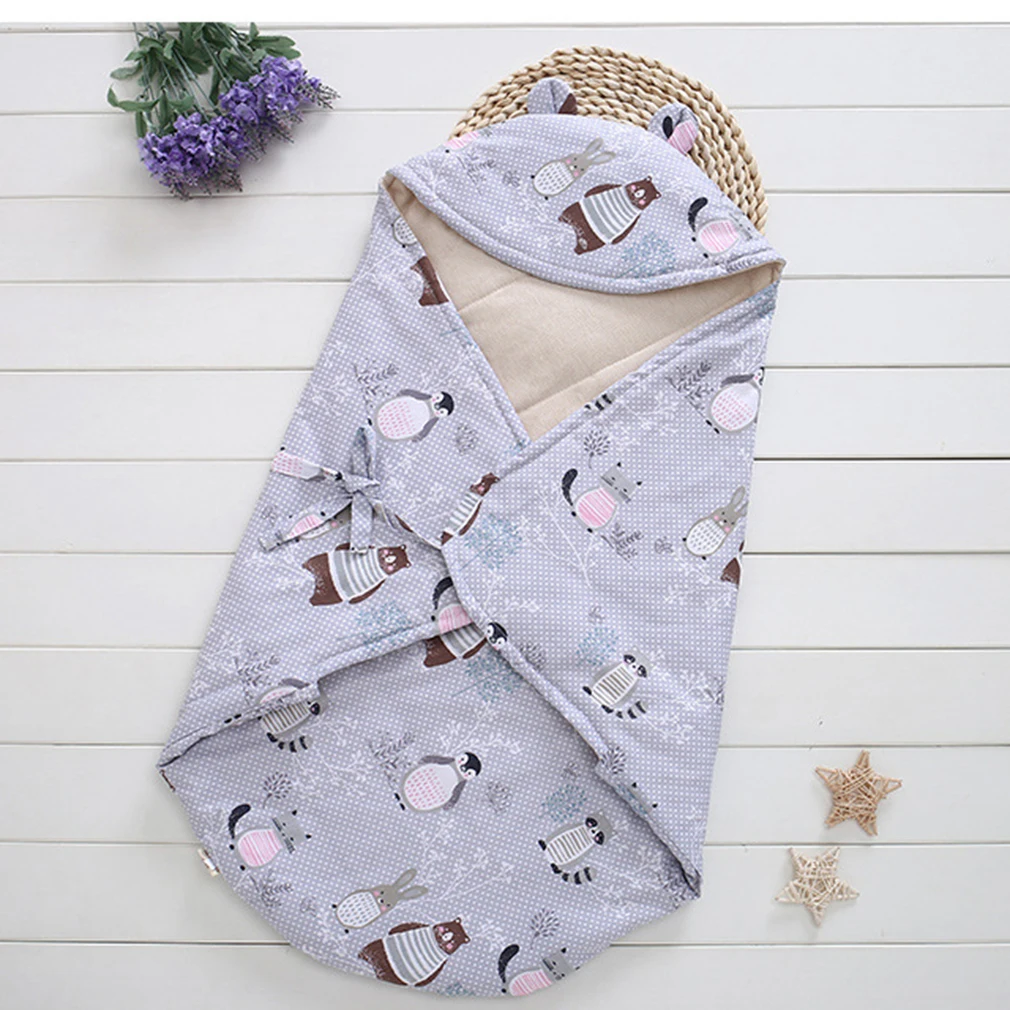 

Baby Cartoon Blankets New Thicken Cotton Infant Swaddle Hat Envelope Stroller Wrap Newborn Bedding Blanket Quilt Toddler