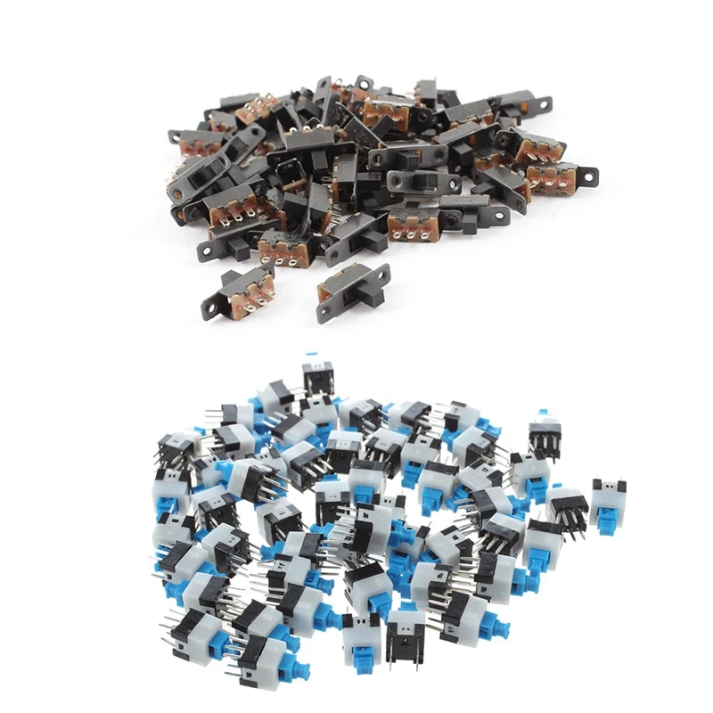 

55 шт. 6-контактные кнопочные переключатели 7 мм x 7 мм и 55 шт. 3-контактных переключателей