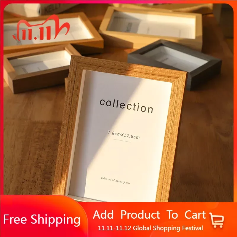 

Embroidery Picture Frame Wooden Floating Small Mini Structure Frame Photocard Antique Cuadros Para Fotos Decoration Home Fg12