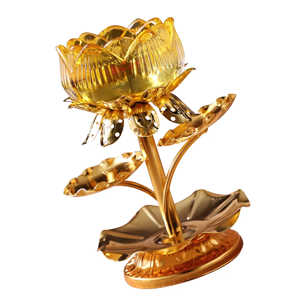 

Lotus Butter Lamp Shape Stand Design Candlestick Holder Home Alloy Temple Candleholder Shaped