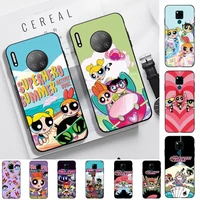 bandai cute cartoon powerpuff girls phone case for huawei mate 20 10 9 40 30 lite pro x nova 2 3i 7se