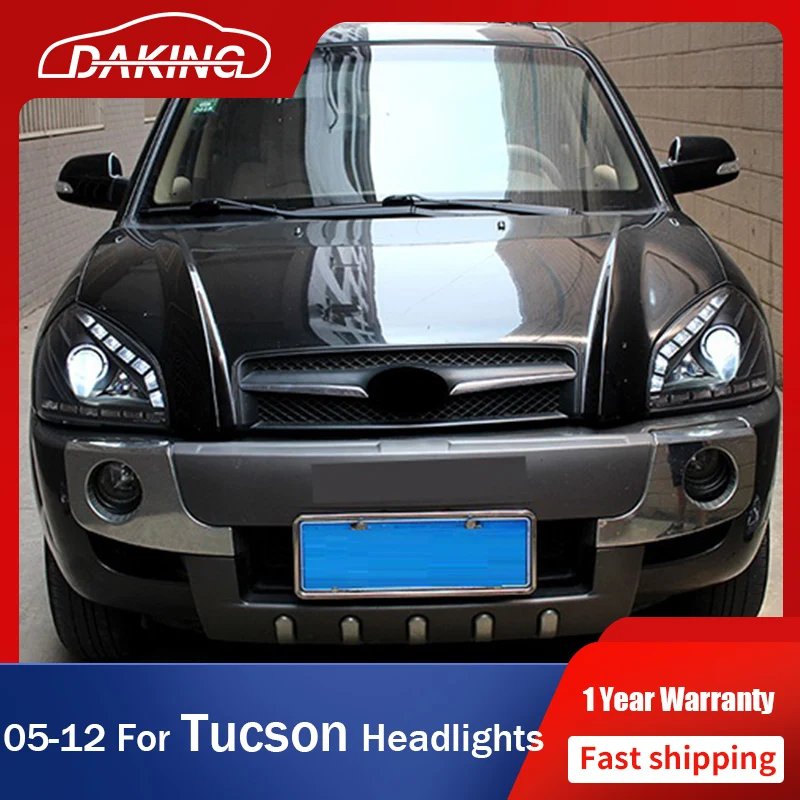 

Car Front Light for Hyundai Tucson 2005-2012 Headlights LED DRL Turn Signal Angel Eyes Be-xenon Lens Head Lamps Auto Accessories