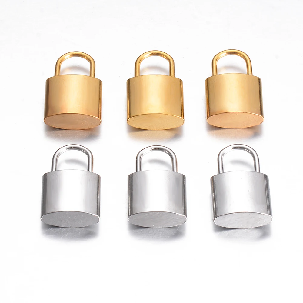 

6pcs Stainless Steel Lock Pendant Floating Charms Accessories DIY Necklace Bracelet Jewelry Earring Making Wholesale