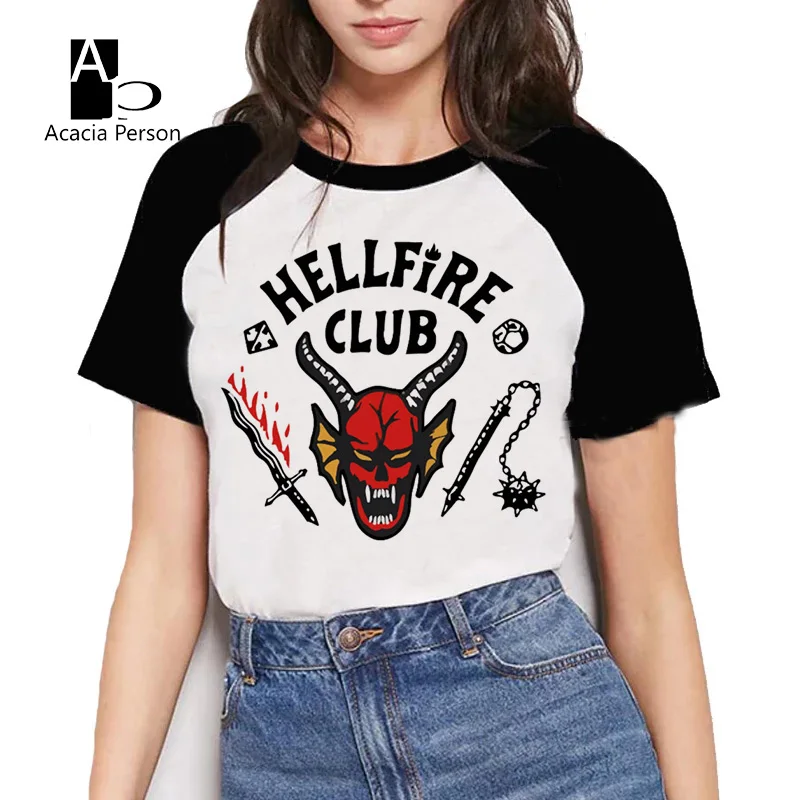 

Eddie Munson Season 4 T Shirt Women Hellfire Club Tshirt Funny 90s Female Graphic T-shirt Ullzang Upside Down Top Tees Shirt