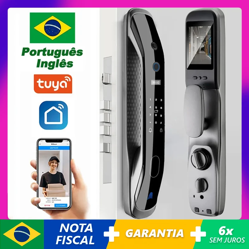 

Wifi Smart Lock Door With Tuya APP Remotely / Biometric Fingerprint / Smart Card / Password / Key Unlock Smart Life Smart Home