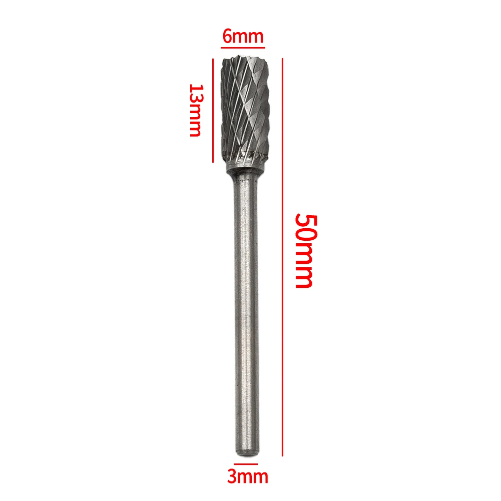

1pc 3x6mm Tungsten Carbide Burrs Rotary Drill Die Grinder Carving Bit Double Cut High Abrasion Resistance, Sharp Blade Cutting