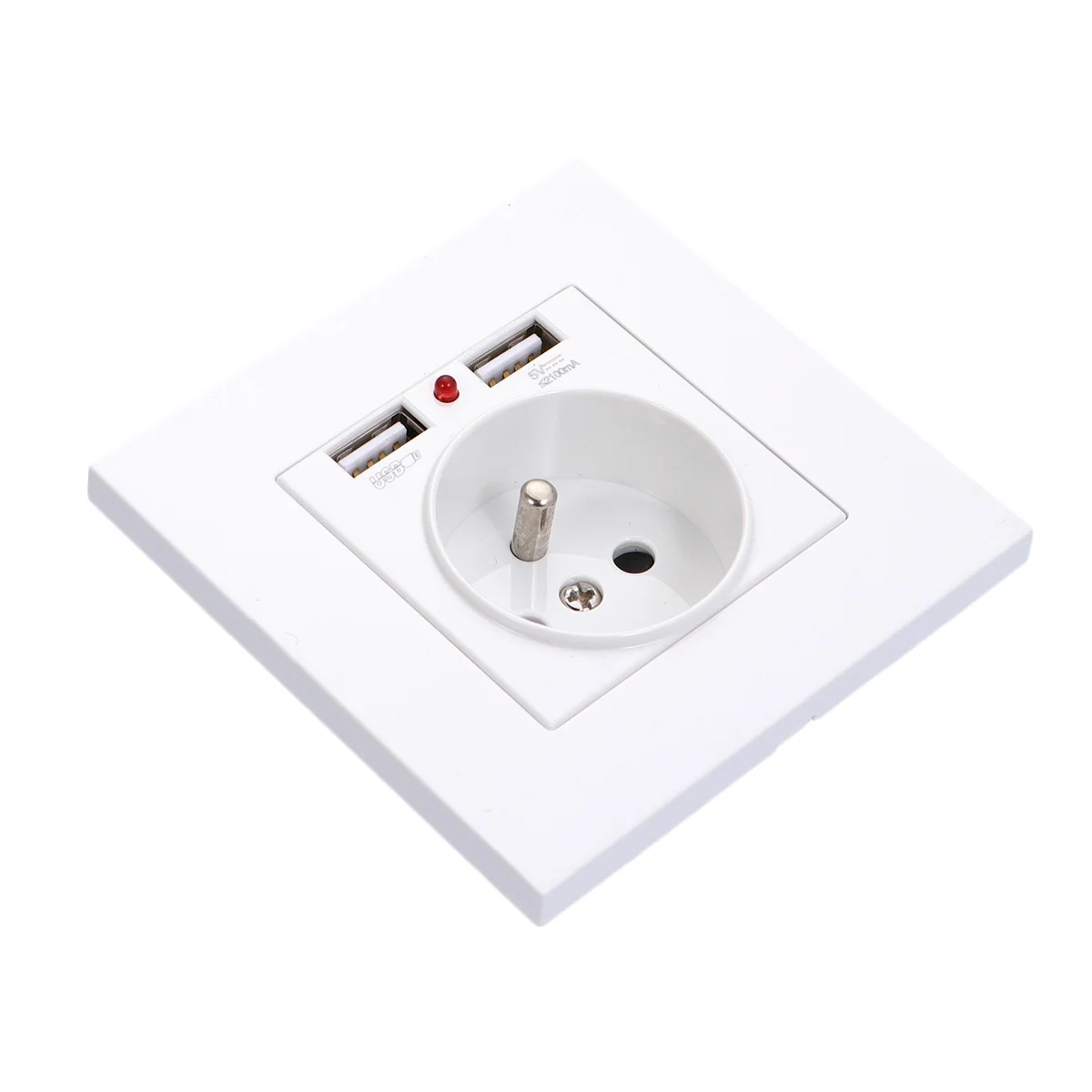 

1 Pc Wall Socket European Standard Double USB 86 Type Panel Bracket Wall Socket for Office