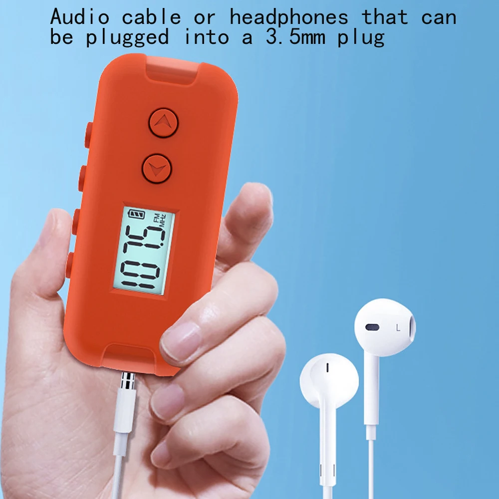 Портативный мини-радиоприемник 50-108 МГц с ЖК-дисплеем 3 5 мм дисплей времени для