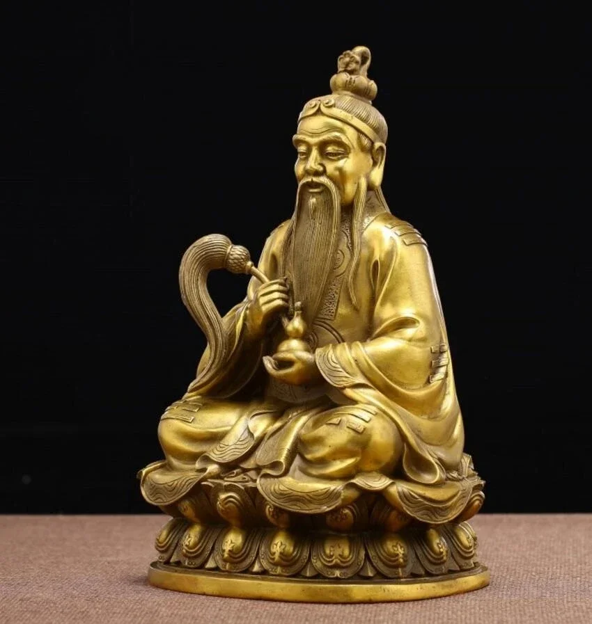 Медная статуя. Статуя из чистой меди taishanglaojun даосский дом моральная резиденция