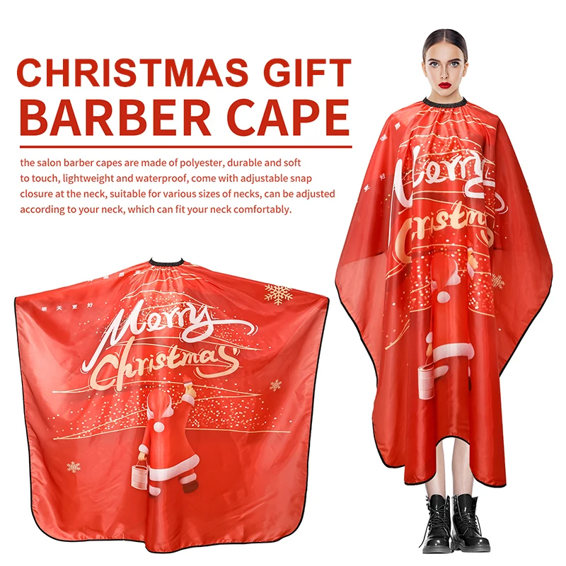 

Новое искусственное платье для стрижки волос, тканевое платье для парикмахера, Рождественский водонепроницаемый фартук для парикмахера, накидки для стрижки волос, подарок для парикмахера