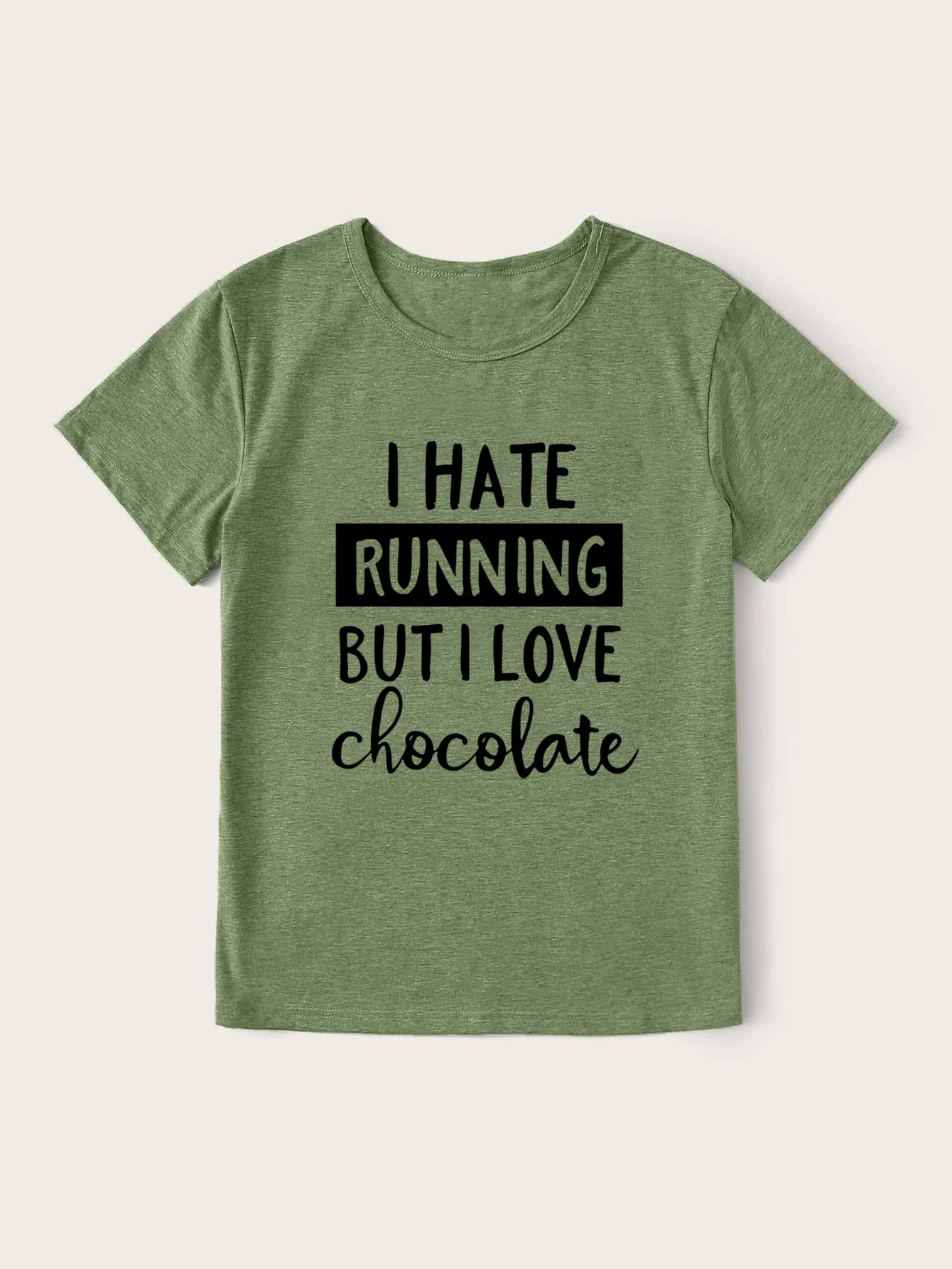 

I HATE RUNNING BUT I LOVE CHOCOLATE Ladies Clothes 2022 Women's T-shirt Emo Txt Womens Blouses or Tops for Woman Spirited Away