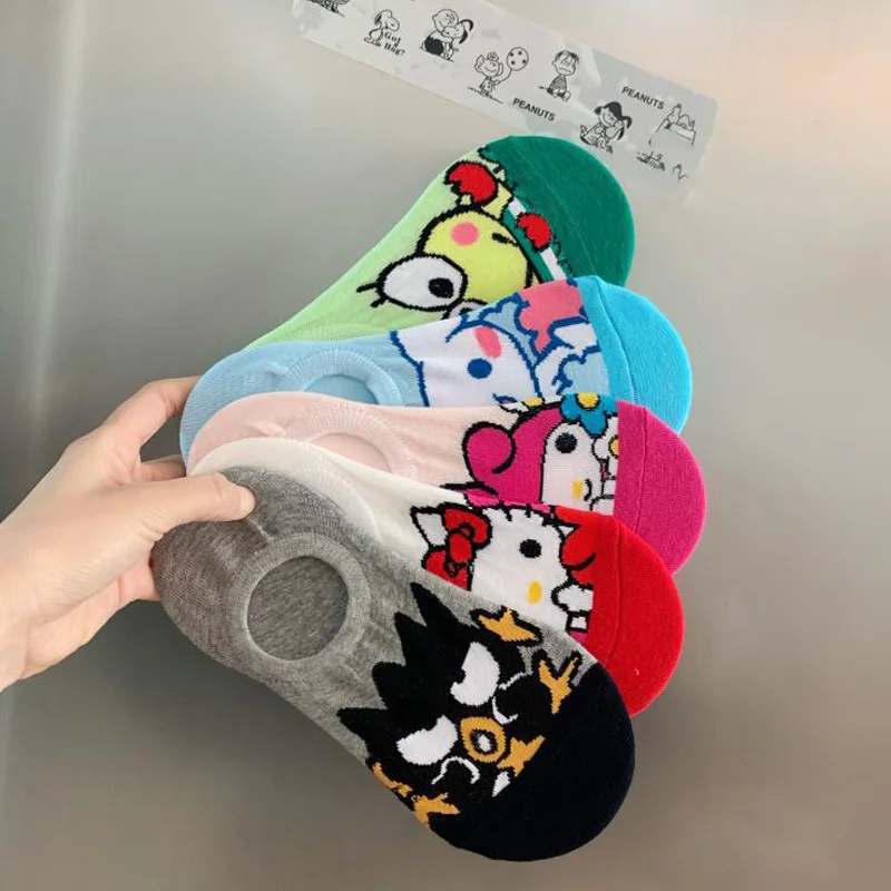 

5 Style Kawaii Sanriod Hello Kittys Cinnamoroll Cartoon Cute Socks Cotton Plush Stuffed Anime Doll Birthday Gift Toy Children