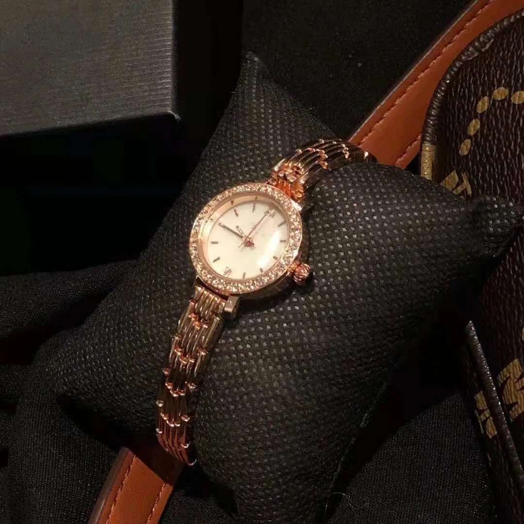 Лидер продаж роскошные женские часы из нержавеющей стали цвета розового золота