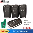 Пульт дистанционного управления с 2345 кнопками, 315 МГц, с чипом ID46 для Chevrolet Cruze Malibu, Opel, Buick HU100 Blade