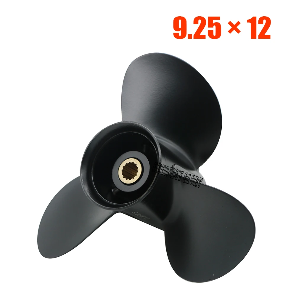 Propeller 9.25x12 For Tohatsu Outboard Engines 9.9HP 12HP 15hp 18HP 20HP MFS15C MFS20C MFS9.9C 14 Tooth Spline 362B641090
