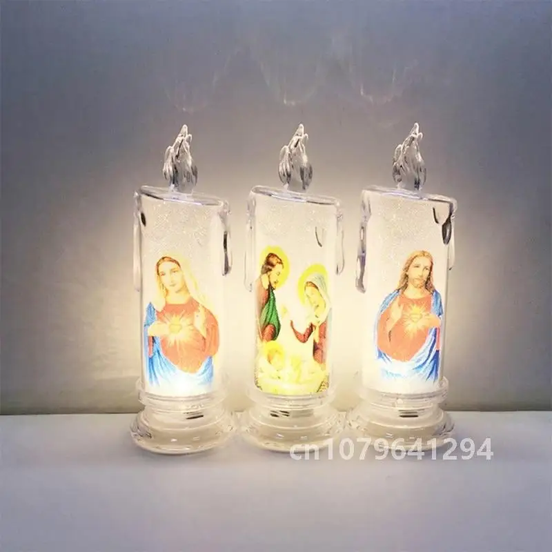 Лампа Иисуса Девы Христа романтическая чайная свеча электронная беспламенная