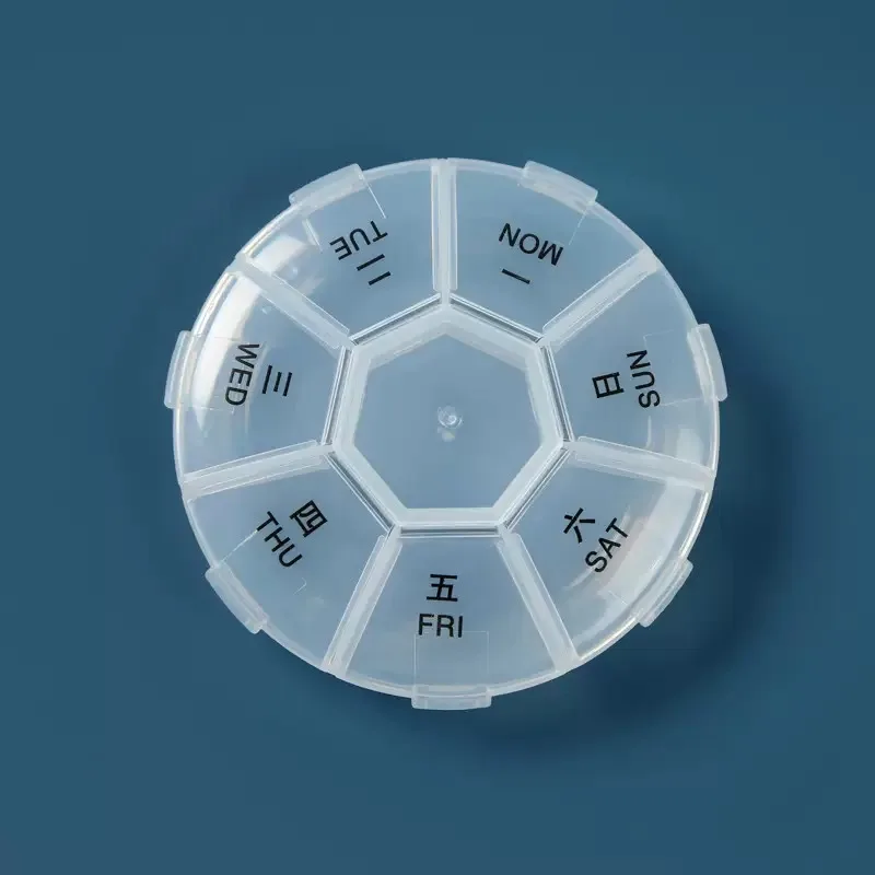 

Еженедельный круглый футляр для таблеток eTya