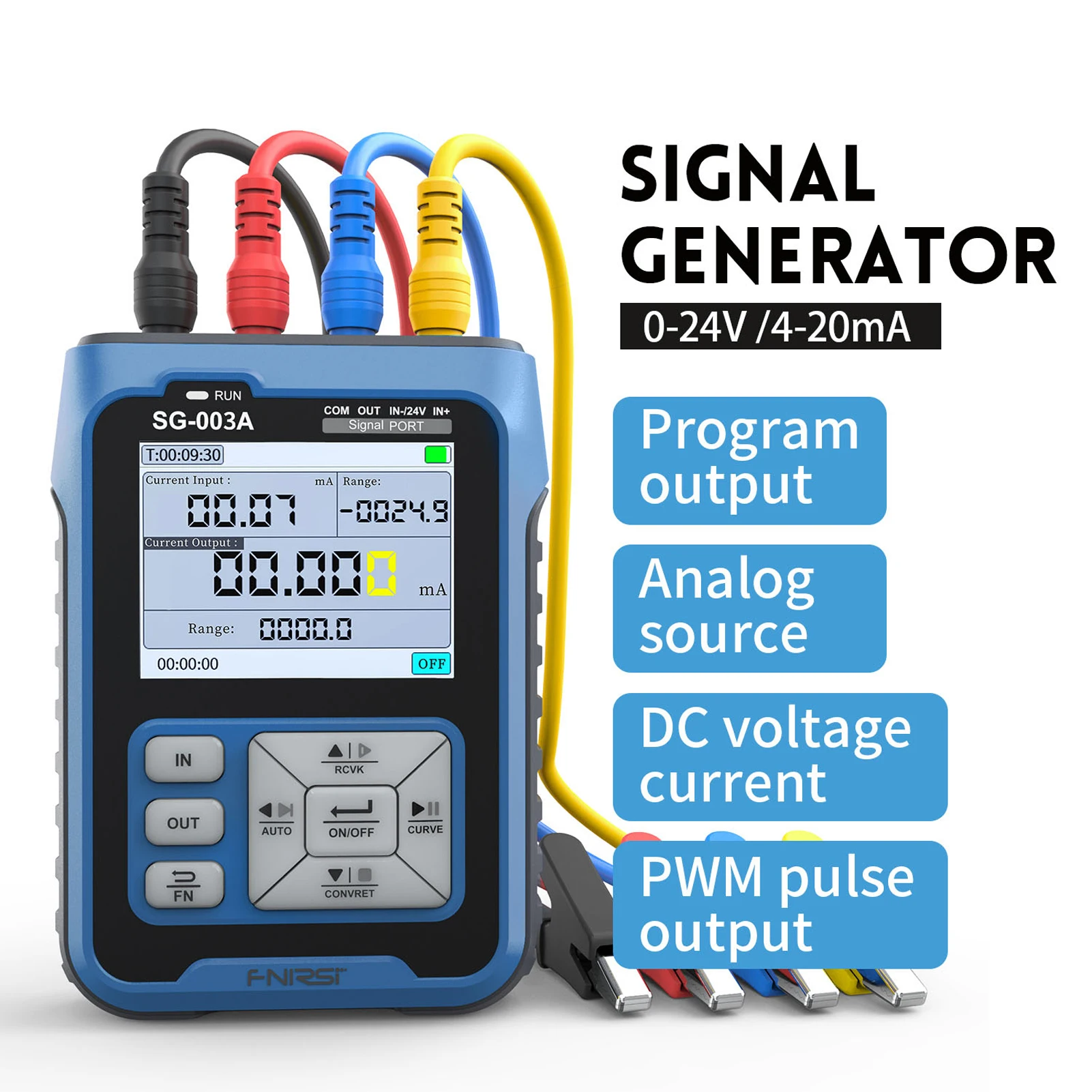 

FNIRSI SG-003A Signal Generator 2.4'' 0-10V 4-20mAh Adjustable Current Voltage Simulator Source Calibrator Transmitter SignalGen