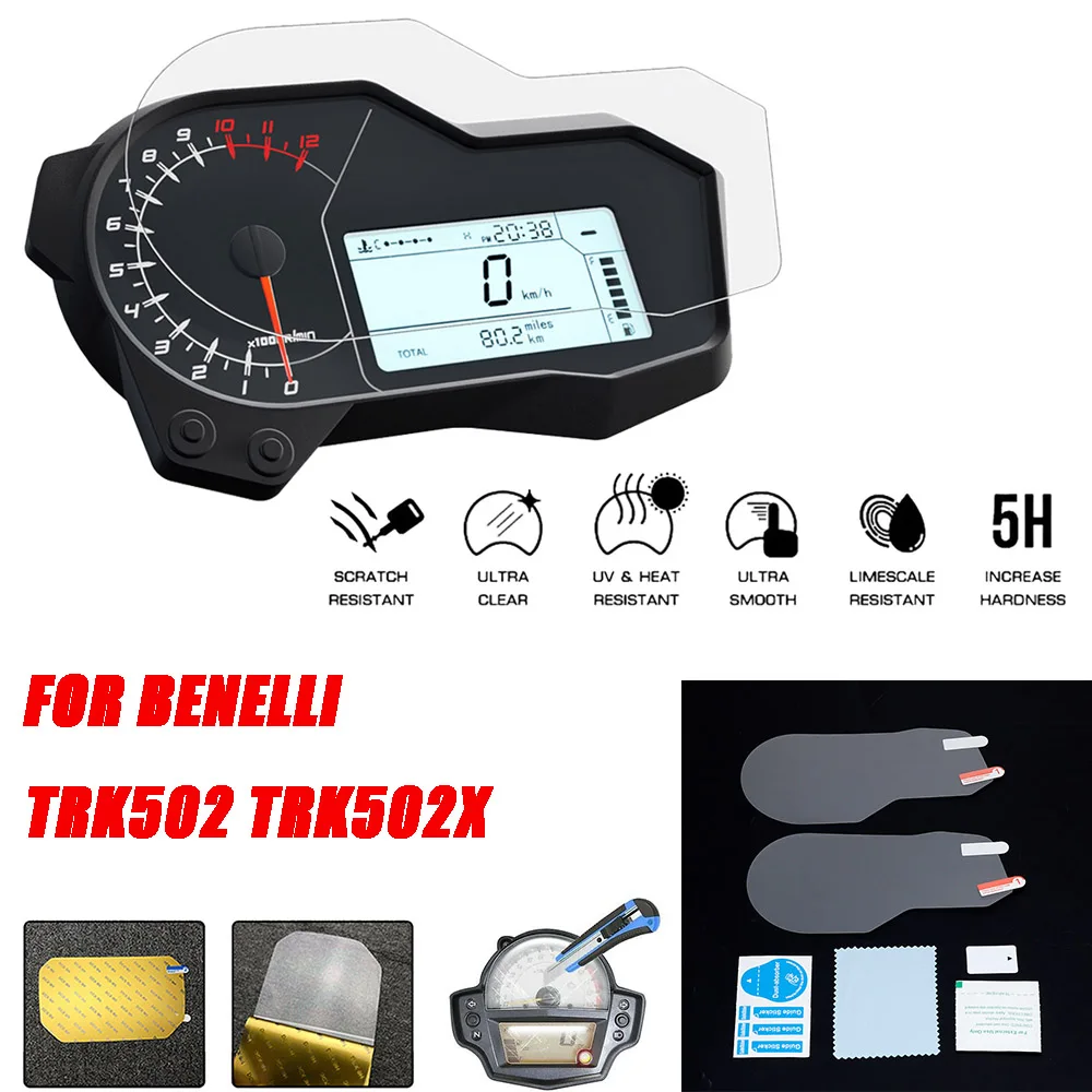 

2 Set For Benelli TRK502 TRK 502X TRK 502 Speedometer Speedo Screen Cluster Scratch Protection Film Instrument Dashboard Shield