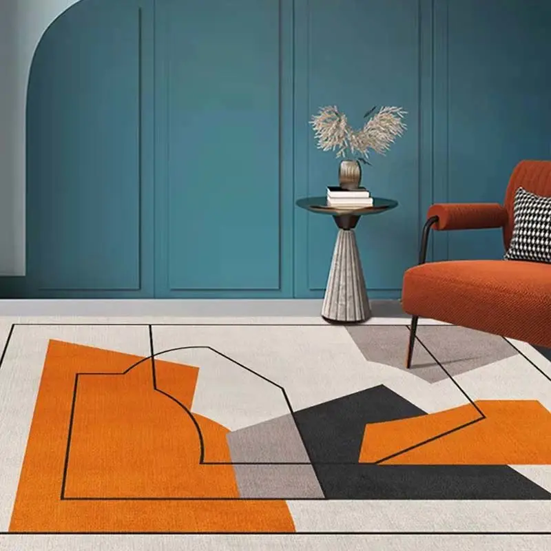 

Crystal Velvet Carpet For Living Roombedroom Girl Decorationcoffee Table Mat Bathroom Anti-Slip Rug Children'S Room Orange