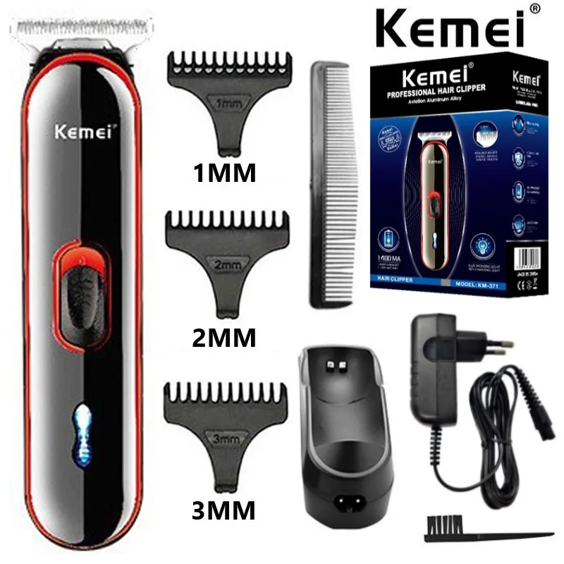 

Kemei 371 Hair Clippers Men Professional Barbershop Rechargeable Cordless Haircut Machine 2 Hours Fast Charging Shaving Machine