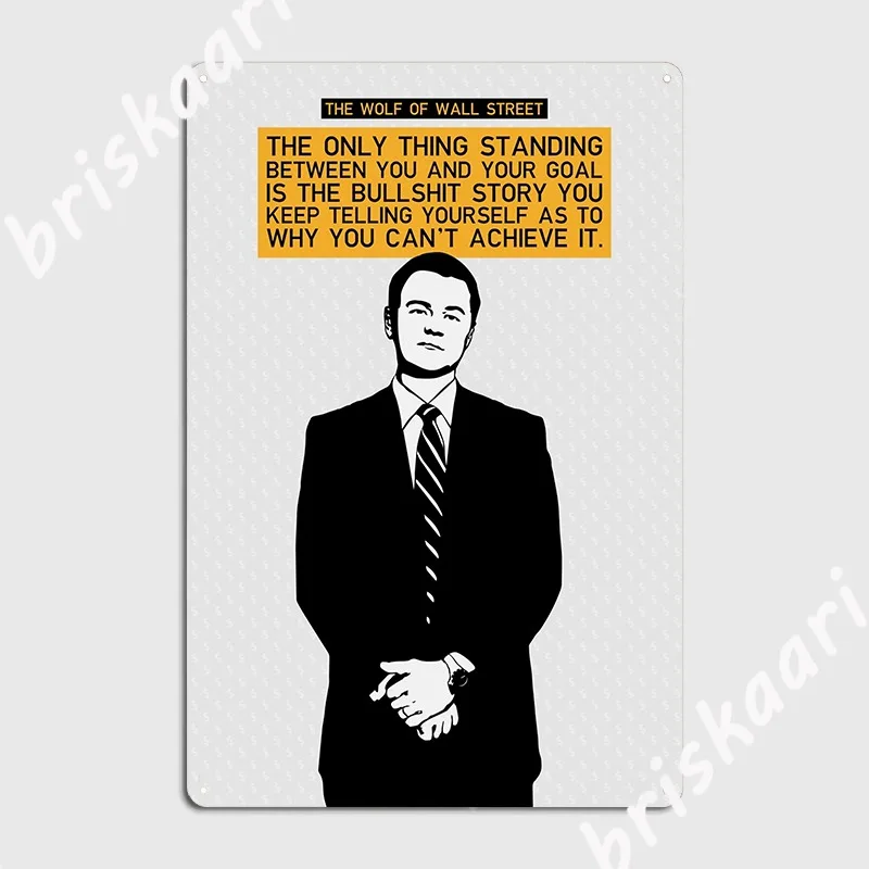 

Единственное, что стоит между вами и вашей целью, волк из Уолл-стрит, металлический знак, гостиная, жестяной знак, постер