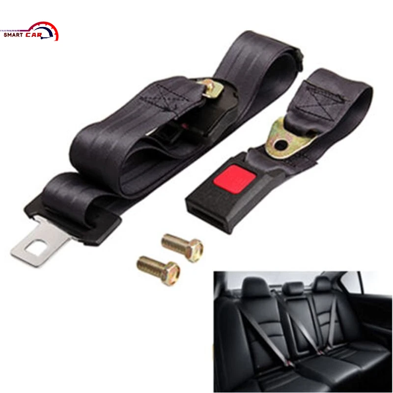 

Universal 3 Point Auto Vehicle Car Seat Belt Lap Adjustable Safety Belts Black W91F