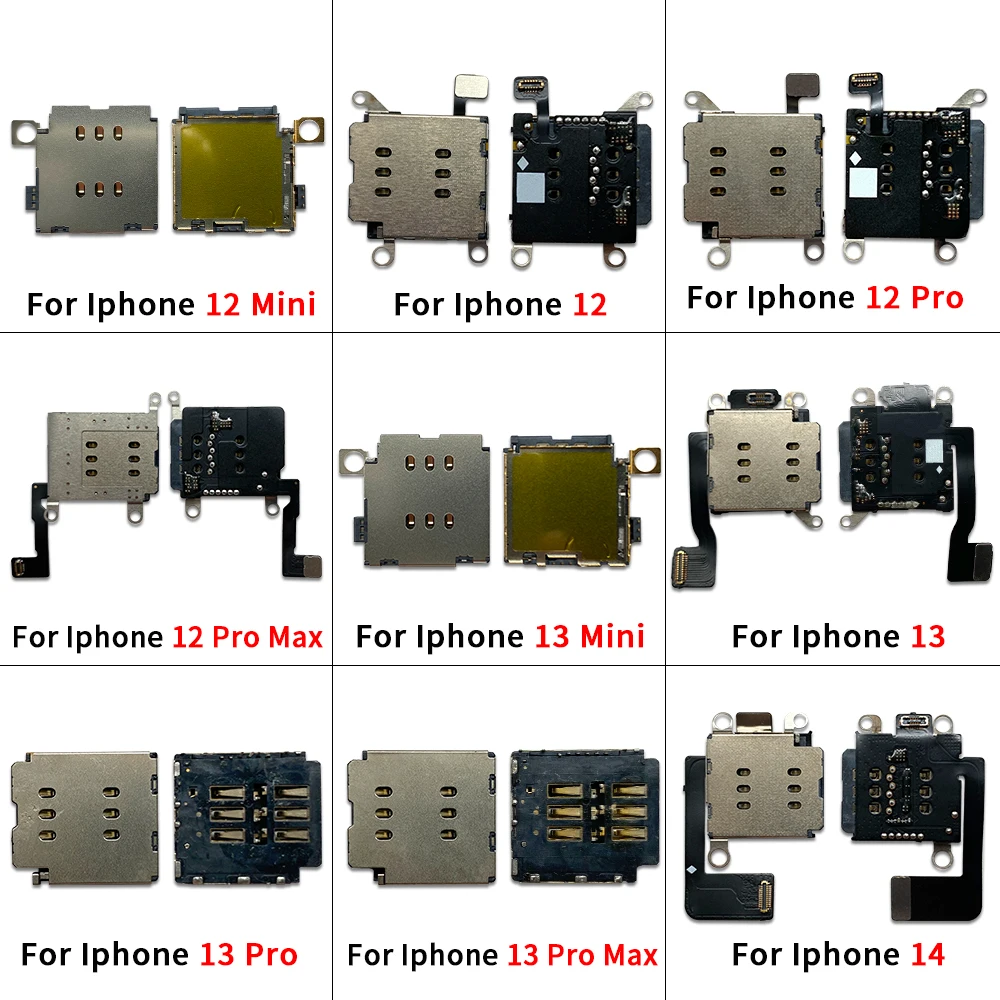 Новый считыватель SIM-карт для iPhone 11, 12, 13, 14, 15, Pro Max Plus, мини-разъем с двумя слотами для SIM-карты, внутренний адаптер с гибким кабелем (art.: 3920cd647646b) - 3920cd647646b
