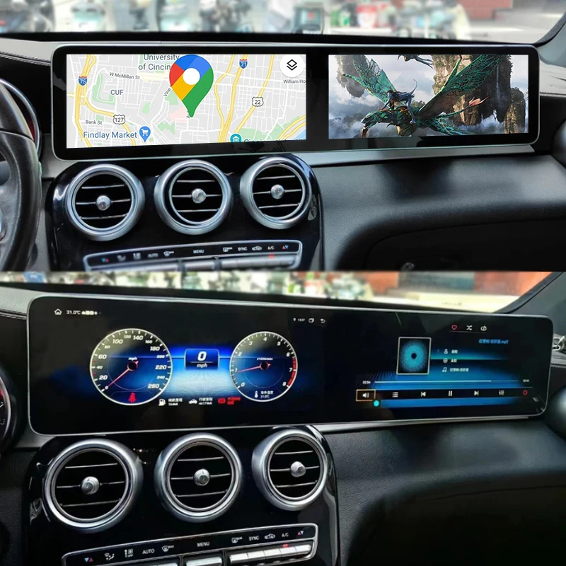 Фото Автомагнитола STWEI Android 13 для Mercedes Benz C/GLC/W205 2015-2021 NTG 5.0 5.5 6.0 с Carplay, двумя экранами 26 дюймов, воспроизведением мультимедиа №5