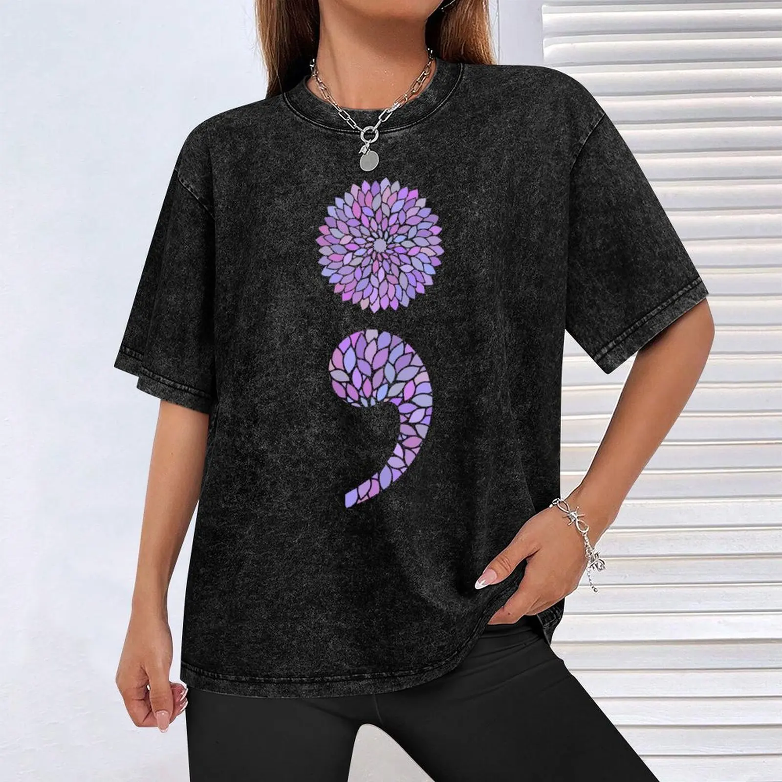 Футболка Semicolon Mandala Louboutins черные для мальчиков белые персонализированные