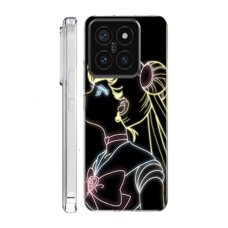 Sailor Moon Anime Clear Phone Case For Xiaom Mi 12 12T 11T 10T 9T 13 11 10 9 8 Lite CC9 CC9E Pro 6X 5X A1 A2 A3 Cover Coque