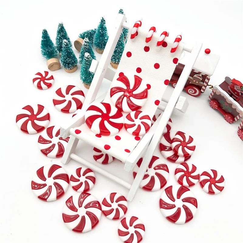 Christmas Tree Decoration Ornaments Simulation Lollipop Red and White Candy Pendant 2023 New Year Christmas Decorations for Home