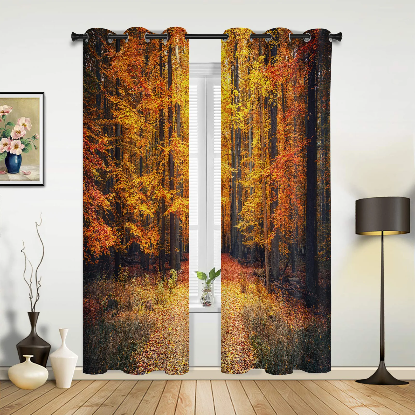 

Autumn Park Forest Curtains for Bedroom Living Room Drapes Kitchen Children's Room Window Curtain Modern Home Decor