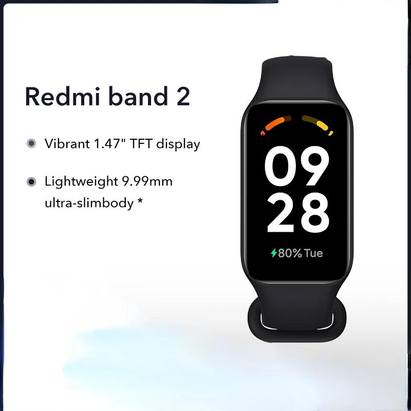 

China version Xiaomi Redmi Smart Band 2 Smart Bracelet 1.47" TFT display Blood Oxygen Fitness Bluetooth Waterproof Smart Band