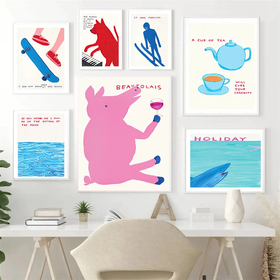 Fox Cat Tiger Pig Elephant Funny Inappropriate Posters And Prints Wall Art Canvas Painting Wall Pictures For Living Room Decor