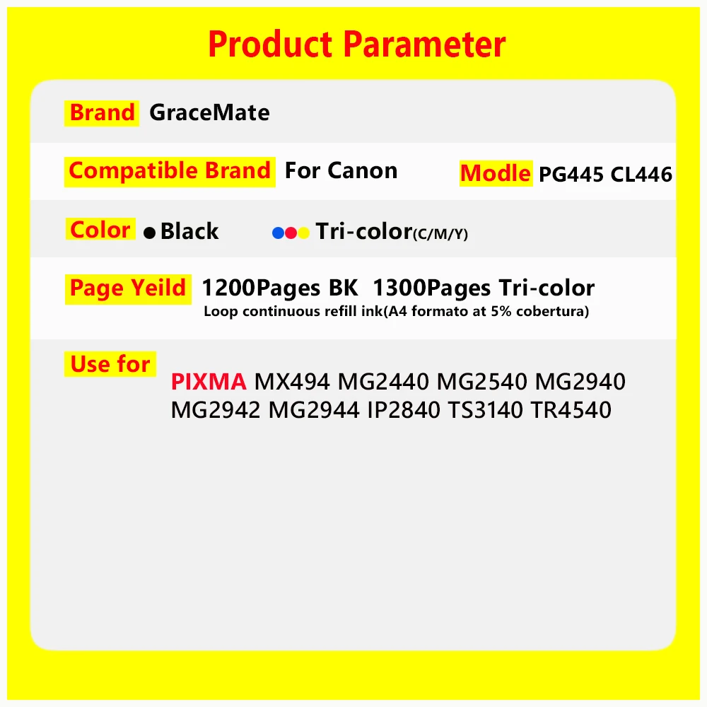 Картриджи MG2540 для Canon заправляемые картриджи принтера Pixma IP2840 MX494 MG2440 MG2940 MG2942 MG2944 |