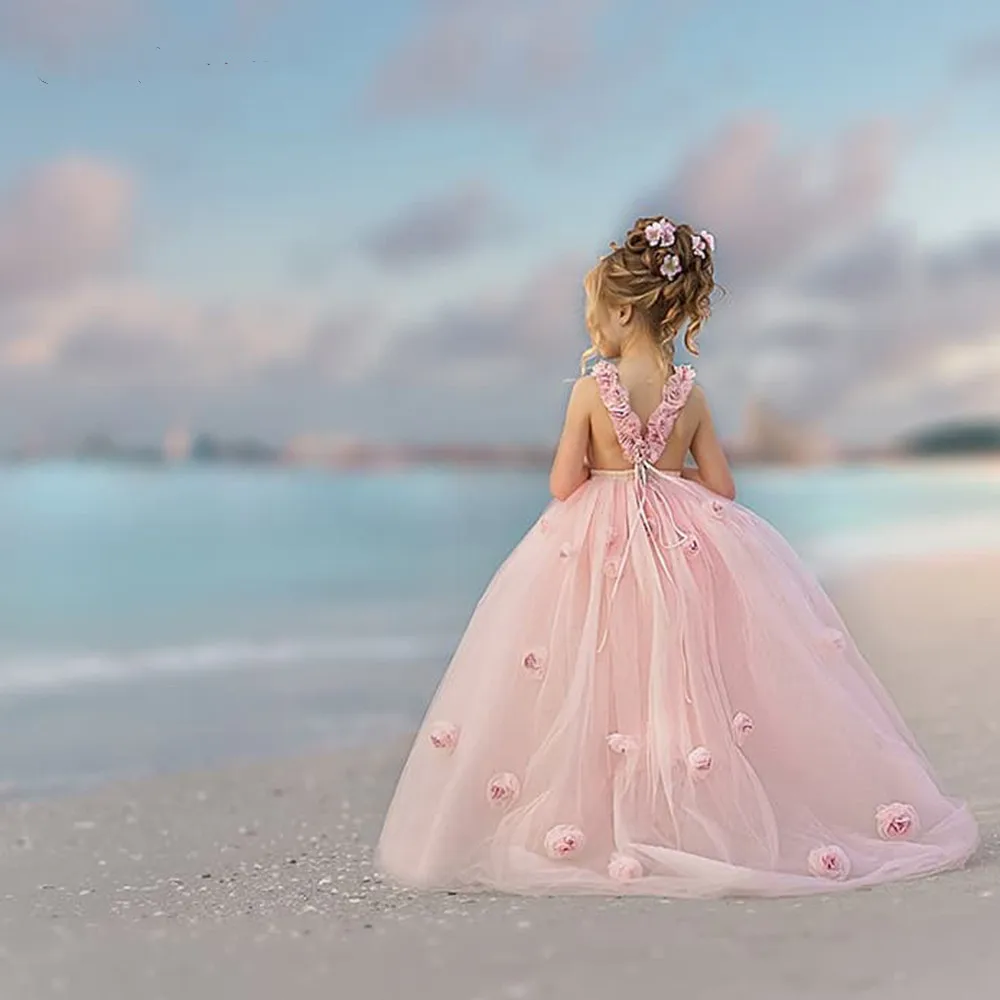 

Платье для первого причастия для девочек, платья с цветами для девочек, бальное платье, детское платье для конкурса, размер От 2 до 14 лет