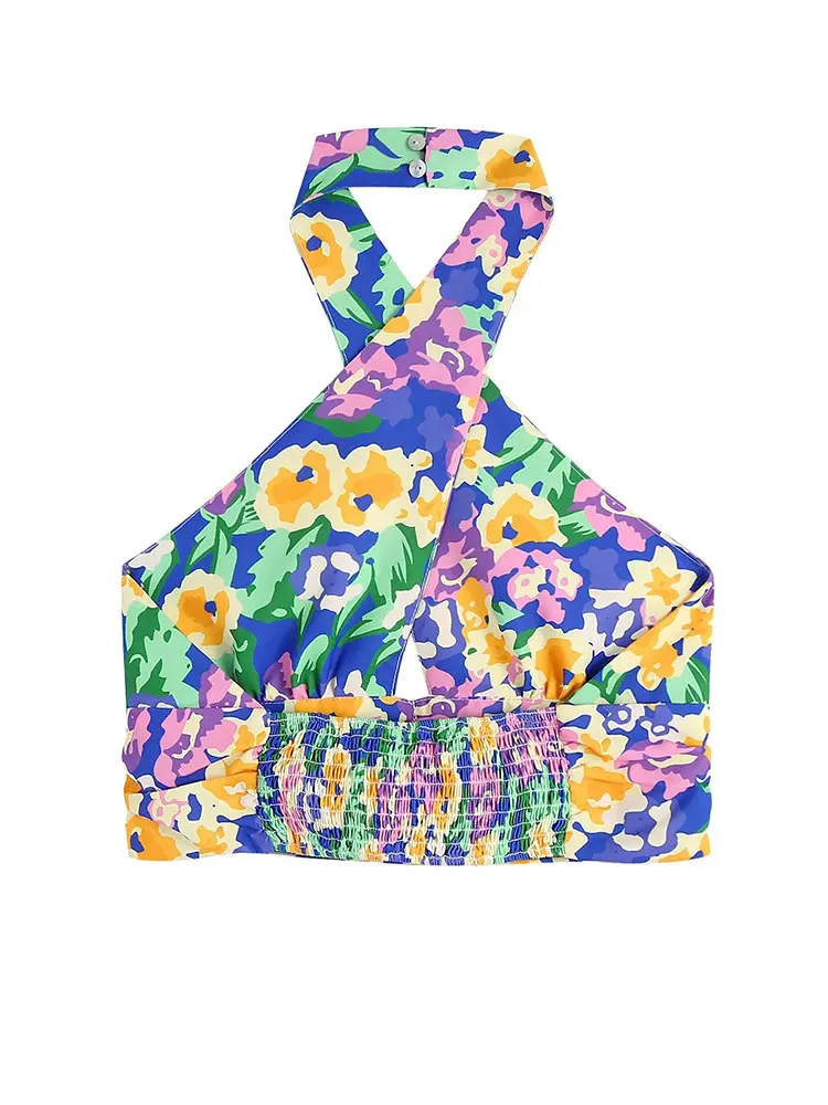 Женский пляжный топ с цветочным принтом - купить по выгодной цене |