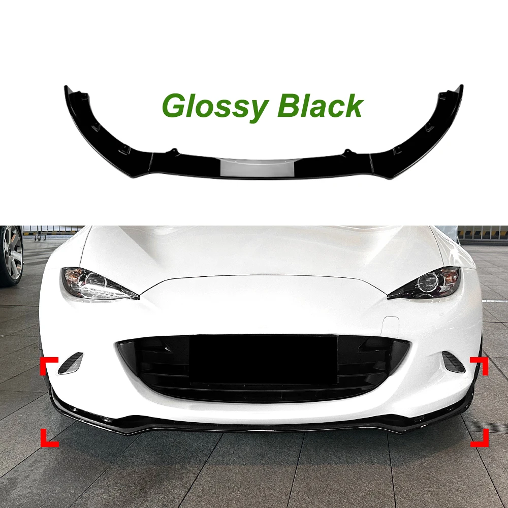 

Для Mazda MX-5 MX5 Miata ND 2016-2025 2-дверный передний бампер, спойлер, нижний сплиттер, защитный комплект, внешние аксессуары