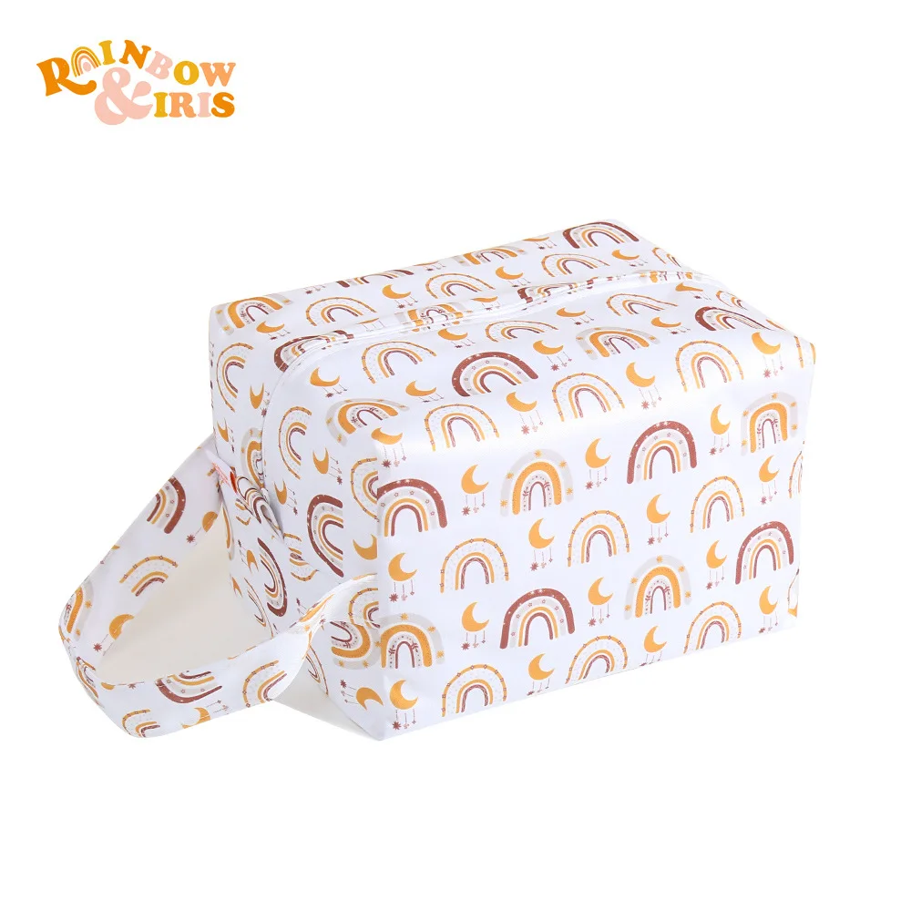 

2022 diaper bag storage bag three-dimensional waterproof bag baby diaper storage bag retro printing tote bag stroller bag mummy