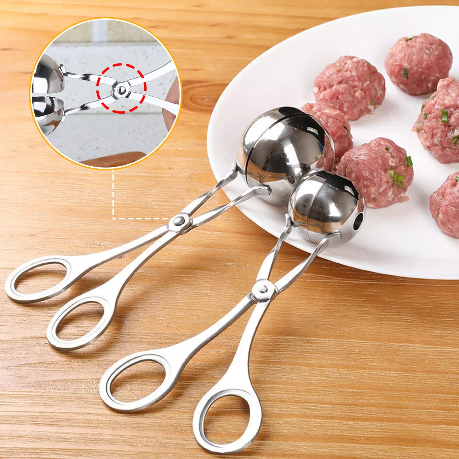 

Stainless Steel Meatball Maker Clip Fish Meat Ball Rice Ball Making Mold Form Tool Kitchen Accessories Gadgets Cuisine