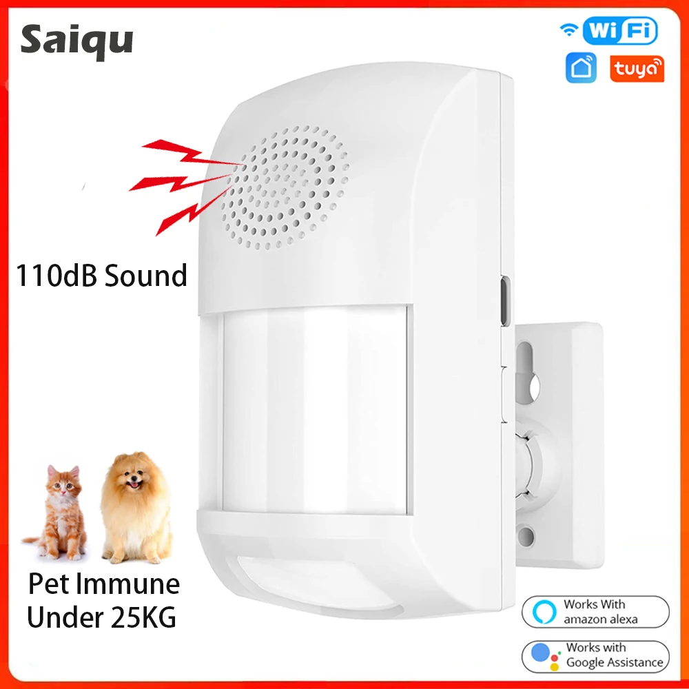 WiFi Motion Detector PIR Sensor Home Burglar Alarm System Flash Pet Immune Tuya Smart Life APP Remote Control Timing Arm Disarm