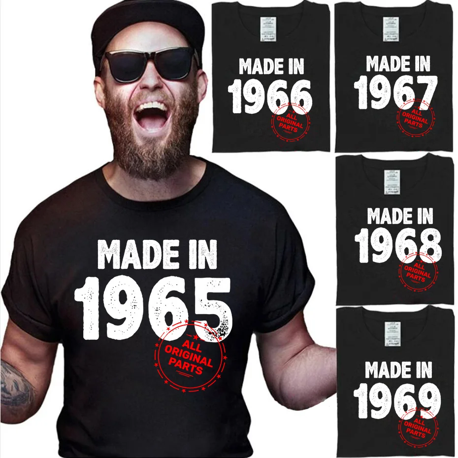 

Funny T shirt Husband Birthday Gift 100% Cotton Retro TShirts 1965 1966 1967 1968 1969 Vintage Print Man Custom CrewNeck Clothes