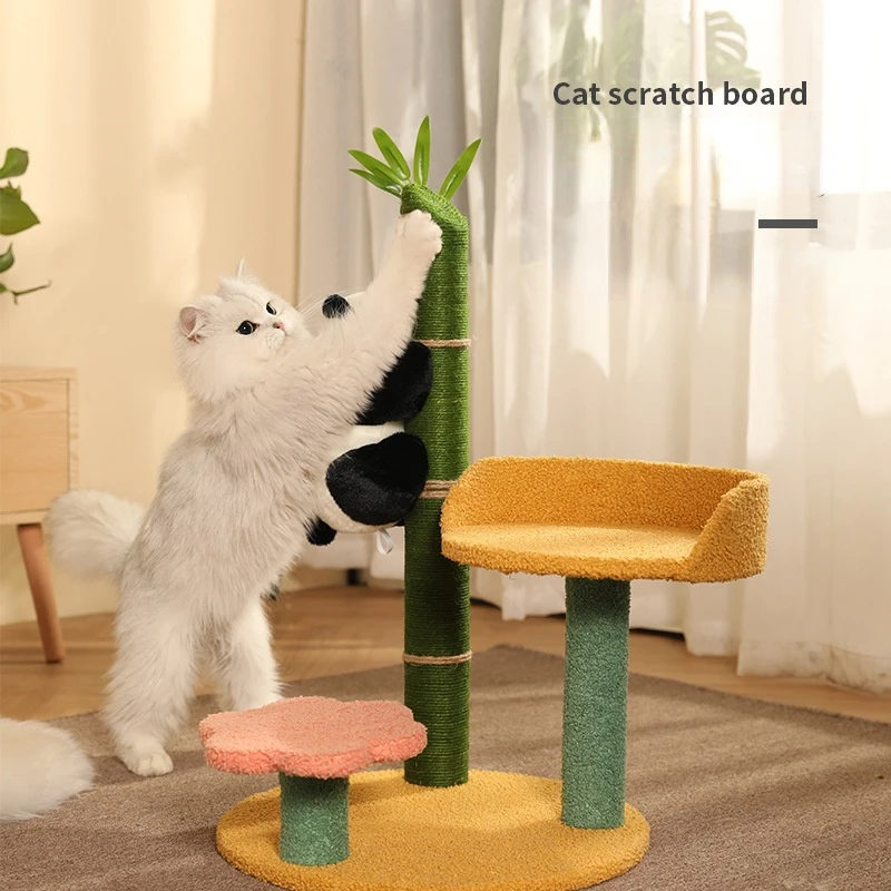 Когтеточка для кошек маленькая скалолазания панда Бамбуковая сизаль игрушка