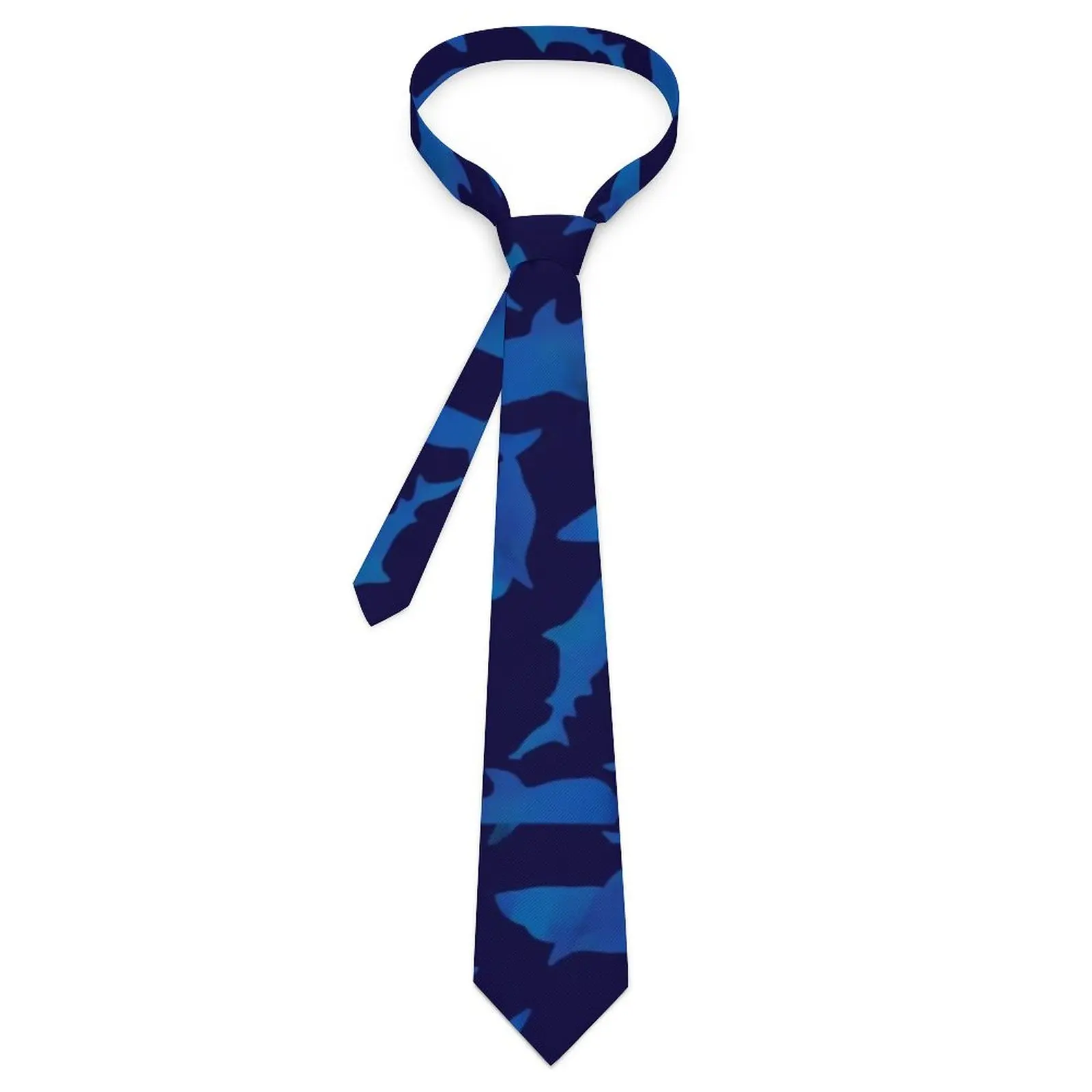 

Синий галстук с акулой, повседневная одежда с животным принтом, галстуки для шеи, винтажный крутой галстук для мужчин, галстук для воротника с узором, галстук, подарок на день рождения